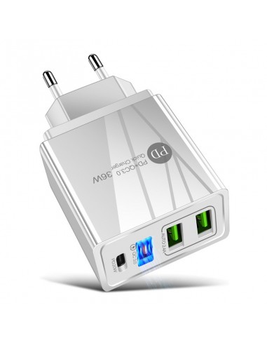 Cargador Móvil USB-C PD 20W + QC3.0+...